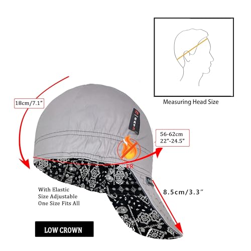 Fullsheild Reversible Welding Cap CAT2 HRC2 Flame Resistant Grey 2pcs
