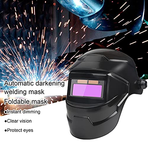 Solar-Powered Auto Darkening Welding Helmet with Clear Shield Safety Gear