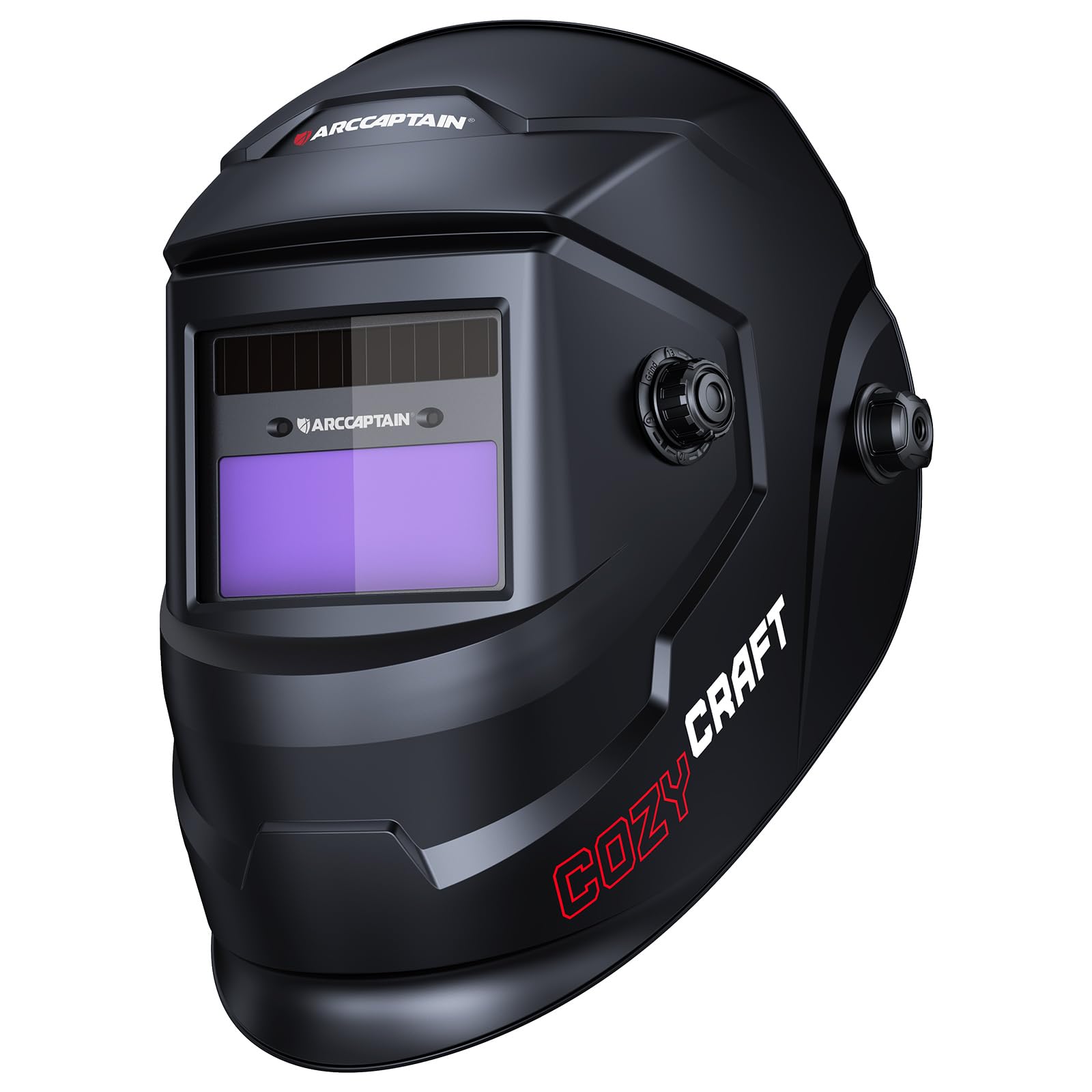 ARCCAPTAIN True Color Auto-Darkening Welding Helmet, Solar-Powered, Top Clarity, Wide Shade 4-13